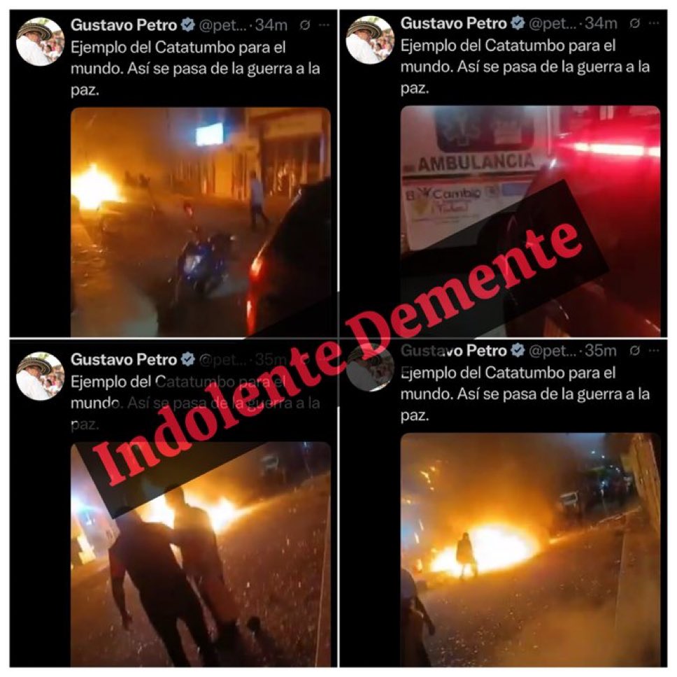 Petro celebra en la cara de los colombianos las acciones criminales de sus camaradas.
En otro país, sus ciudadanos estuvieran en las calles revelados contra el tirano.
Es inaudito, la frialdad y la maldad con la que este psicópata dirige el país. 
🧵