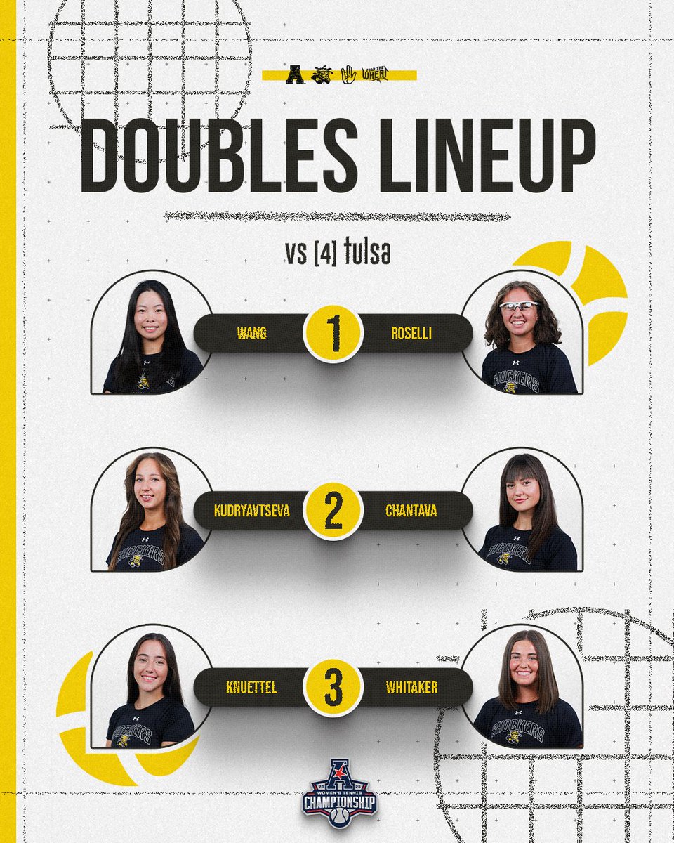 Wichita State Women's Tennis (@goshockerswten) on Twitter photo Shocks on deck. 
#FearTheWheat🌾 Shocks on deck. 
#FearTheWheat🌾