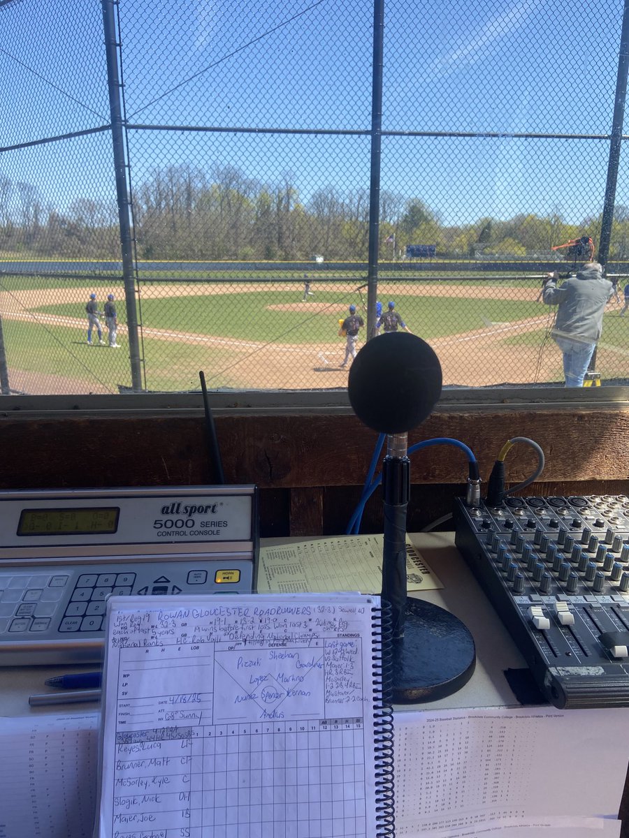 It is simply a beautiful day for baseball to call this game between two great teams. Brookdale and Rowan-Gloucester, two of the best in the country at this level. Getting ready for first pitch!