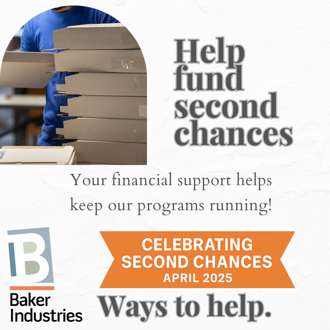 BakerIndustries's tweet photo. Every Friday in April, we’ll share a simple way you can support people rebuilding after incarceration, recovery, and other barriers to employment.

This week: Make a donation to support job training, meals, and transportation for someone working toward a new beginning. https://t.co/aC7HYd7iGp