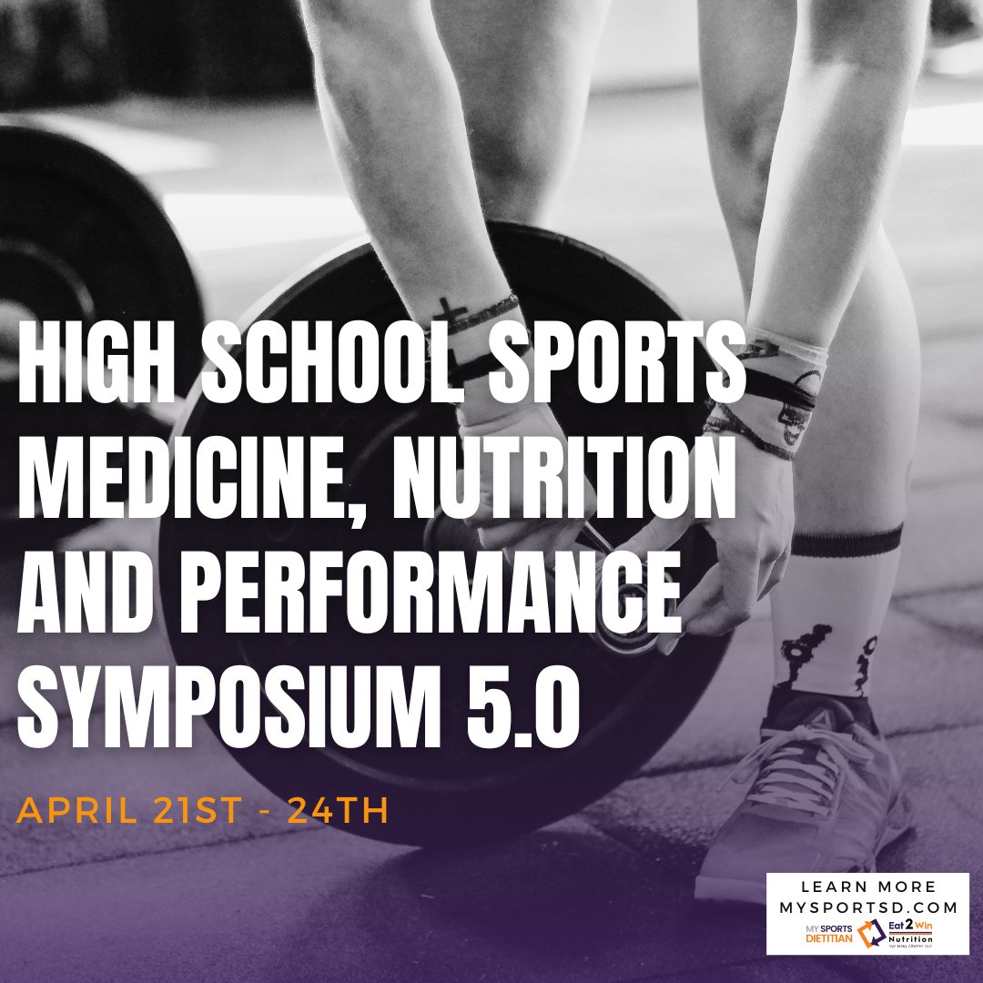 High School Sports Medicine, Nutrition and Performance Symposium 5.0 is COMING SOON! Join us April 21st-24th for FREE!

Reserve your seat today: 

zurl.co/5CcDc 

#MSD #Eat2Win #SportsNutritionSymposium