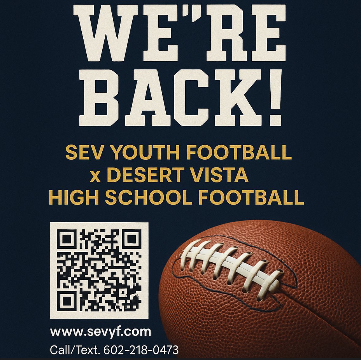 SEV Youth Football League (@sevyfootball) on Twitter photo We’re back! A Storm is forming! <a href="/Coach_Mac70/">Jake McSpadden</a> <a href="/DVHSFootball/">Desert Vista Football Boosters</a> #stormseason We’re back! A Storm is forming! <a href="/Coach_Mac70/">Jake McSpadden</a> <a href="/DVHSFootball/">Desert Vista Football Boosters</a> #stormseason