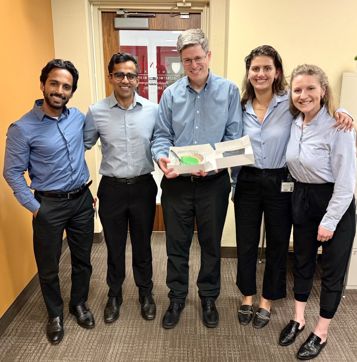 StanfordMedRes (@stanfordmedres) on Twitter photo Seeing quintuple! 👕👕👕👕👕
Yesterday, our <a href="/StanfordChiefs/">Stanford Internal Medicine Chiefs</a> dressed in <a href="/Ron_Witteles/">Ronald Witteles</a>’ signature outfit to celebrate his birthday! 🎂 🎉
Happy birthday, Dr. Witteles! Seeing quintuple! 👕👕👕👕👕
Yesterday, our <a href="/StanfordChiefs/">Stanford Internal Medicine Chiefs</a> dressed in <a href="/Ron_Witteles/">Ronald Witteles</a>’ signature outfit to celebrate his birthday! 🎂 🎉
Happy birthday, Dr. Witteles!