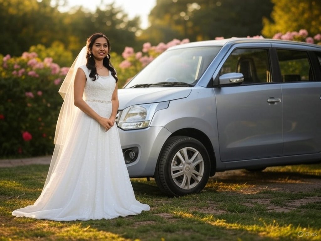 Engineersshadow's tweet image. સાદગી ની પરાકાષ્ઠા છે, 
દુલ્હન મંડપ માં વેગન આર માં આવી બોલો 

#grokimage 
#madewithAI