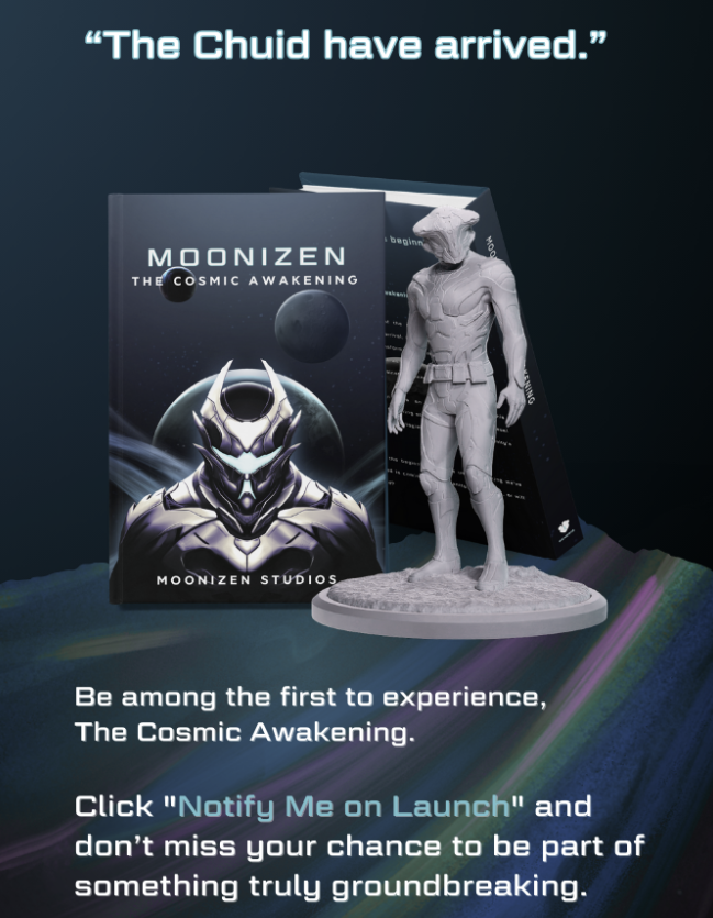 MoonizenStudios's tweet photo. Embark on a cosmic journey with Moonizen: The Cosmic Awakening | Founders Edition! 🌕

Be among the first to awaken your inner Moonizen. 👽

Sign up now for exclusive updates and early access before the @MoonizenStudios Kickstarter launch! 🌌 https://t.co/pW6f3Huqc8