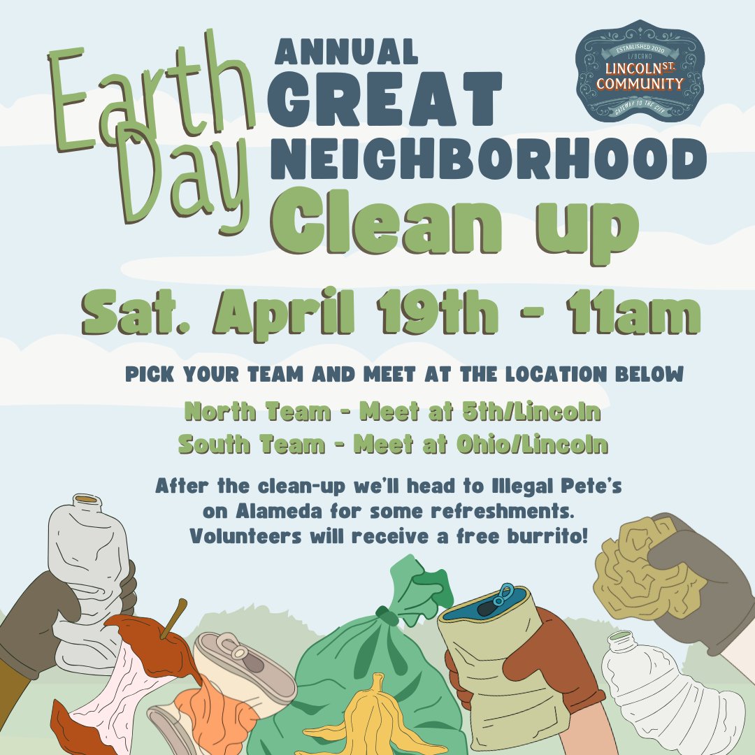 Join us for our annual Earth Day neighborhood clean-up on Saturday, April 19th, starting at 11am! Let’s come together to keep our community clean and green while making a positive impact on the environment.