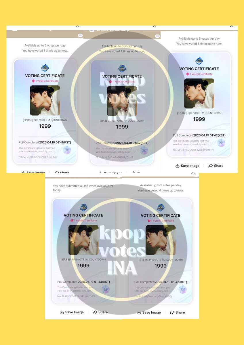 votes_ina's tweet photo. RT DEAL for #MARK done 💛

25🎟️ prevote mcountdown ✅

Thank you so much for participating ✨

#votes_ina https://t.co/5r8nK4gdKn