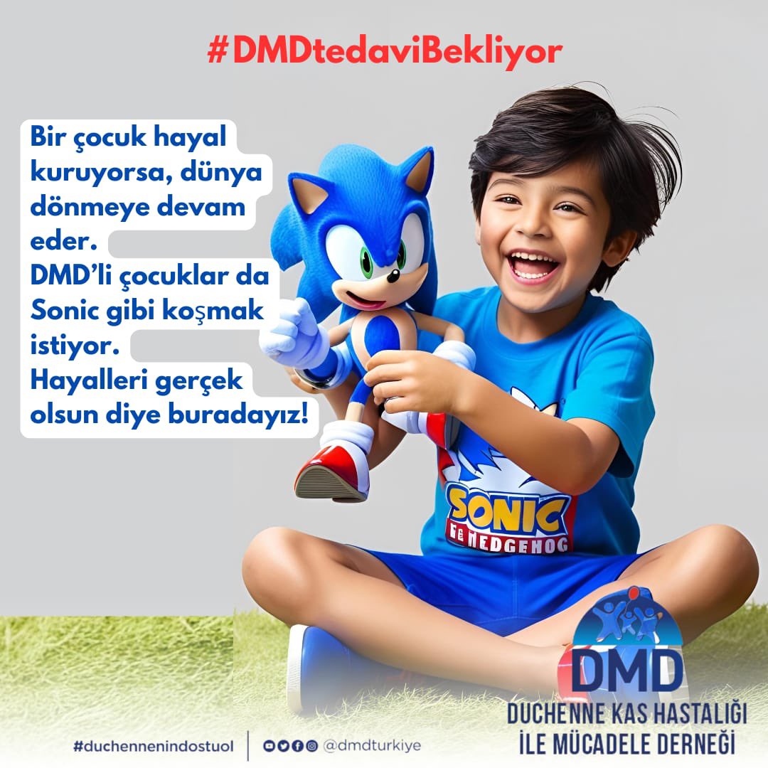 Dmd li çocuklarımızın yaşam kalitesini arttırmak için daha ne bekliyorsunuz .

#DmdtedaviBekliyor
<a href="/saglikbakanligi/">T.C. Sağlık Bakanlığı</a>
<a href="/drmemisoglu/">Prof. Dr. Kemal Memişoğlu</a>
<a href="/suayipbirinci/">Doç. Dr. Şuayıp Birinci</a>
<a href="/kursatkirbiyik/">H. Kürşat KIRBIYIK</a>
<a href="/drtopaloglu/">Prof. Dr. Serkan Topaloğlu</a>
<a href="/iletisim/">T.C. İletişim Başkanlığı</a>
