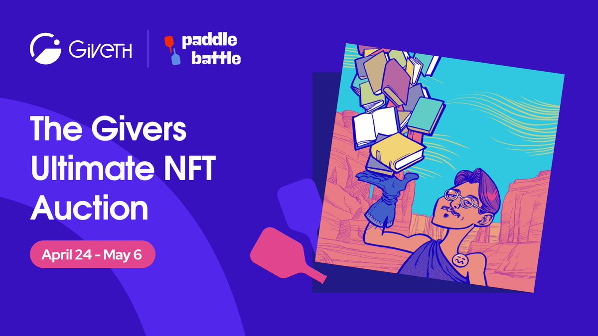 Giveth (@giveth) on Twitter photo 🧵 Giveth & <a href="/PaddleBattles/">Paddle Battle</a> are teaming up to put the ‘fun’ in fundraising, & the future of impact in your hands.
Paddle Battle is an auction platform where every crypto bid supports projects that matter.
🔥 We’re auctioning Giver NFT #329 from Giveth’s legendary collection ↓ 🧵 Giveth & <a href="/PaddleBattles/">Paddle Battle</a> are teaming up to put the ‘fun’ in fundraising, & the future of impact in your hands.
Paddle Battle is an auction platform where every crypto bid supports projects that matter.
🔥 We’re auctioning Giver NFT #329 from Giveth’s legendary collection ↓