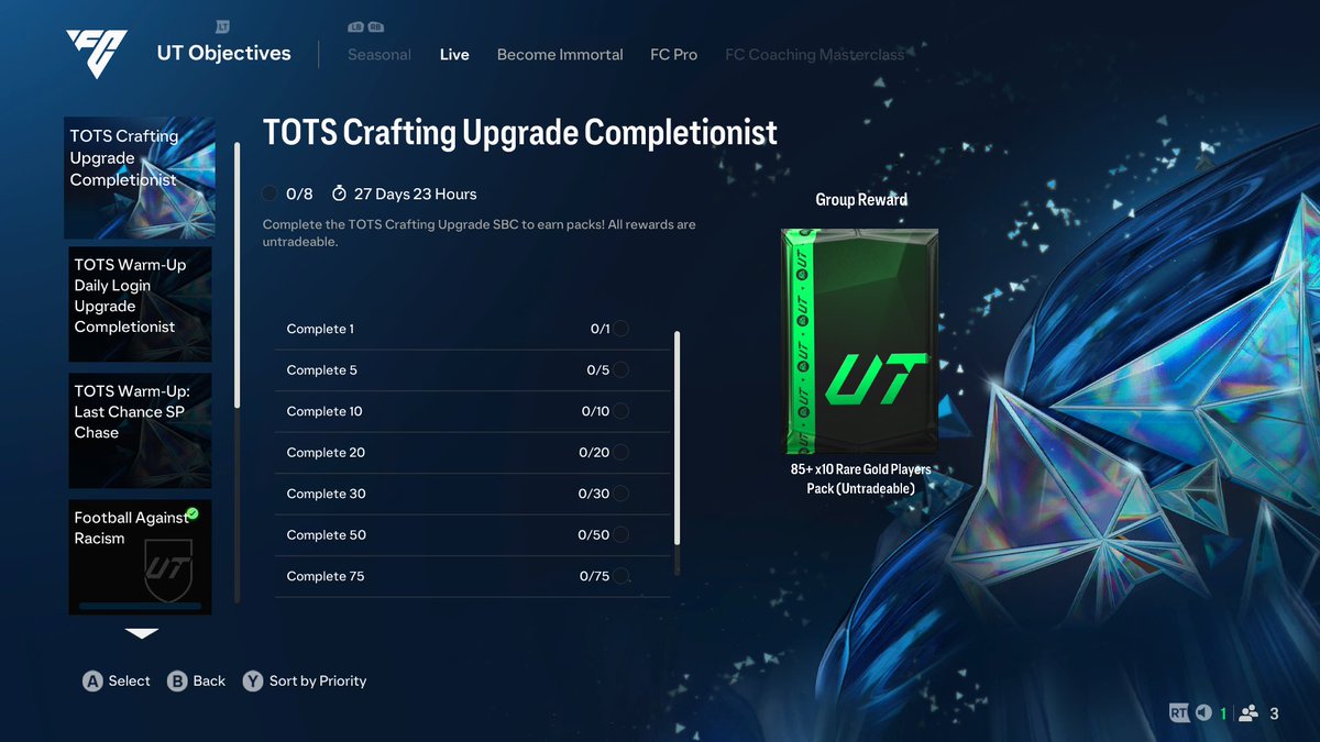 FIFA22_INFO's tweet photo. 🚨 Complete 100 crafting upgrade for 

• ✅ Advanced Foward++ Role
• ✅ 85x10 
• ✅ 86x3
• ✅ 85x3 
• ✅ 83x10
• ✅ 84x5 
• ✅ x100 77x5 

Big packs to save for TOTS 🔥 https://t.co/OjAceaWqRG