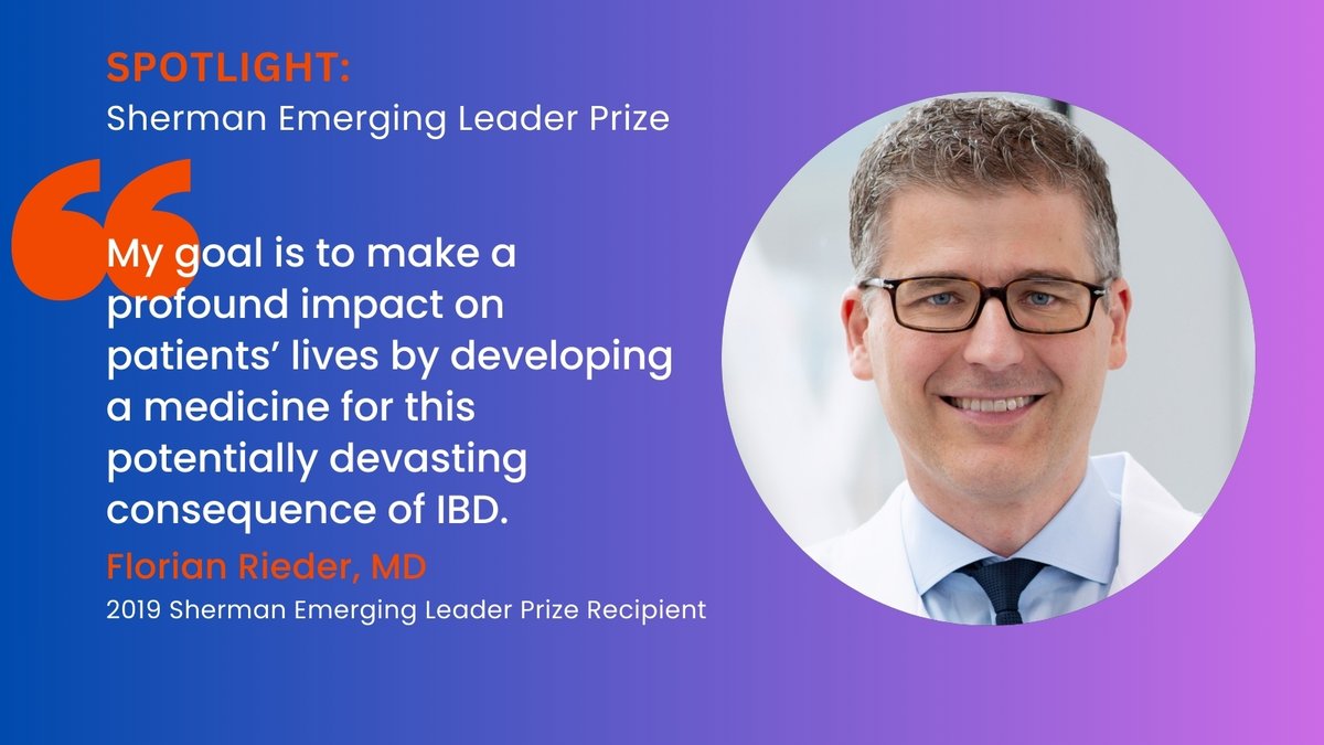 Sherman Prize (@shermanprize) on Twitter photo Emerging Leaders are innovators who advance the development of novel therapies & focus on optimizing treatments, like 2018 Prize recipient, <a href="/IBD_FloMD/">Florian Rieder</a>. Now's your chance to nominate an #IBD star for this year's Prizes: ShermanPrize.org
<a href="/ClevelandClinic/">Cleveland Clinic</a> #crohns #colitis Emerging Leaders are innovators who advance the development of novel therapies & focus on optimizing treatments, like 2018 Prize recipient, <a href="/IBD_FloMD/">Florian Rieder</a>. Now's your chance to nominate an #IBD star for this year's Prizes: ShermanPrize.org
<a href="/ClevelandClinic/">Cleveland Clinic</a> #crohns #colitis