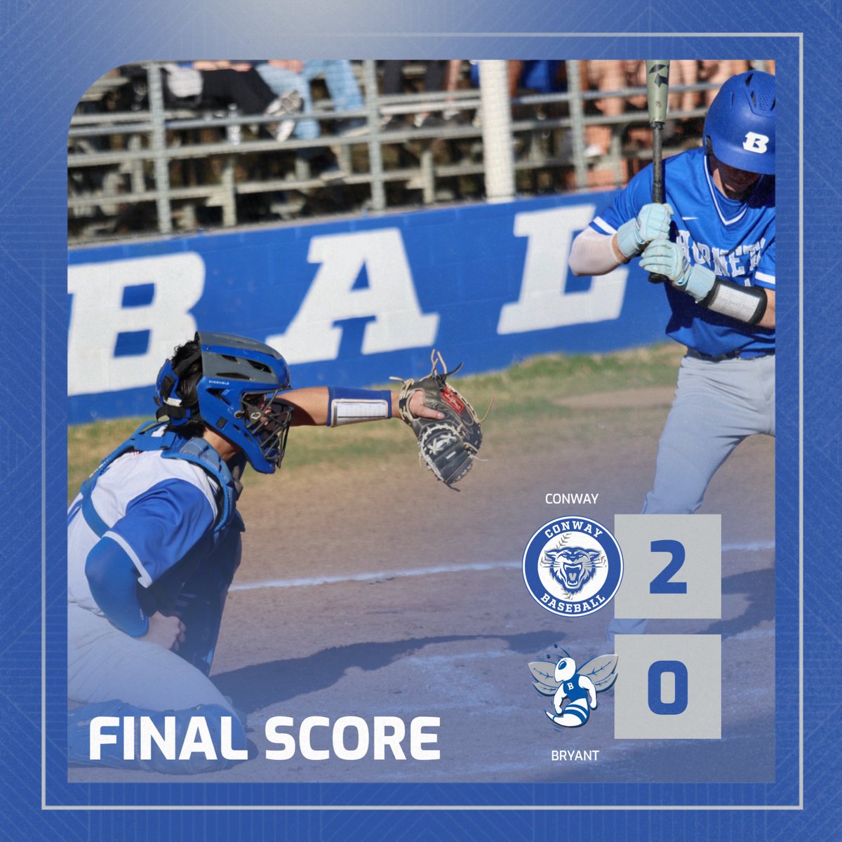 Conway Wampus Cat Baseball Booster Club (@conwaybsbl) on Twitter photo Cats (18-0, 10-0) win at Bryant, picking up their 5th shutout of the season.
<a href="/NateWanamaker13/">Nate Wanamaker</a> 4ip, 1h, 0r, 0bb, 5k
<a href="/Odavport10/">Owen Davenport</a> 3ip, 0h, 0r, 1bb, 3k
<a href="/voss_willy/">Willy Voss</a> 1-3, RBI
<a href="/CoverShaun26/">Shaun Cover</a> 2-3 Cats (18-0, 10-0) win at Bryant, picking up their 5th shutout of the season.
<a href="/NateWanamaker13/">Nate Wanamaker</a> 4ip, 1h, 0r, 0bb, 5k
<a href="/Odavport10/">Owen Davenport</a> 3ip, 0h, 0r, 1bb, 3k
<a href="/voss_willy/">Willy Voss</a> 1-3, RBI
<a href="/CoverShaun26/">Shaun Cover</a> 2-3
