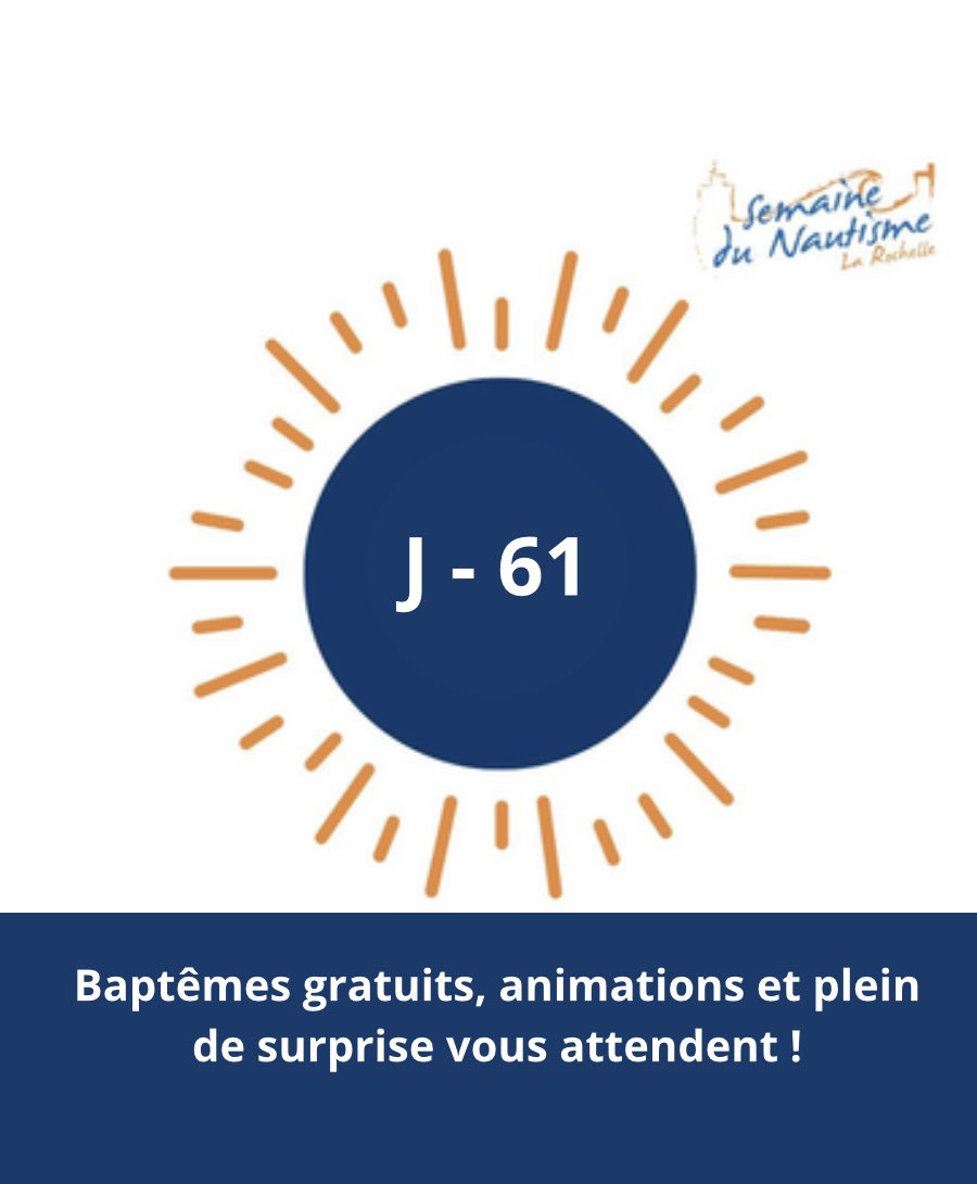 La Semaine du Nautisme arrive bientôt !! 🙌

Dans 61 jours : baptêmes gratuits, animations pour tous et plein de surprises sur le port !⛵️