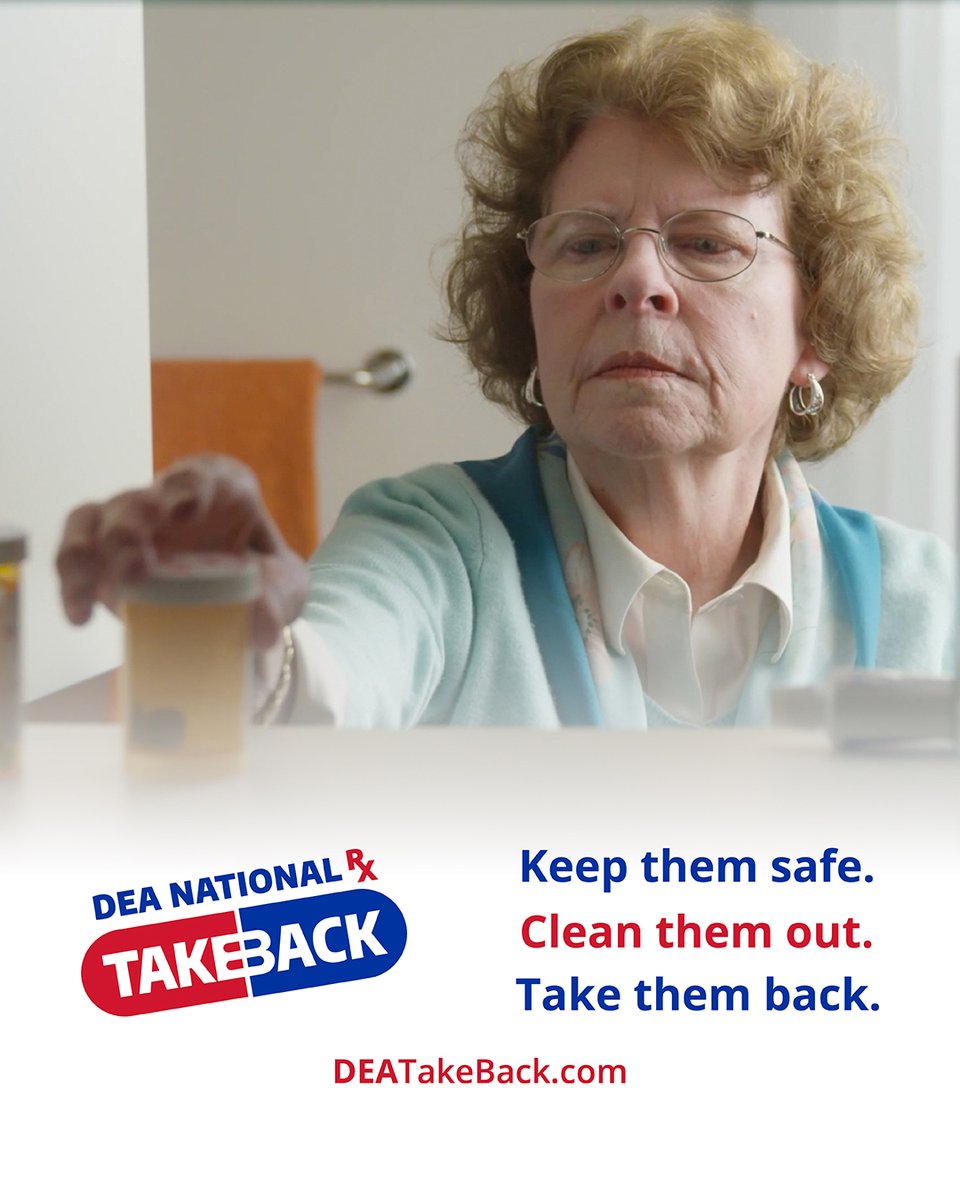 Help keep our communities safe and healthy during national prescription drug take back day, April 26th. Find a collection site near you at deatakeback.com.  Do your part to lower overdose deaths and prevent drug misuse before it starts.