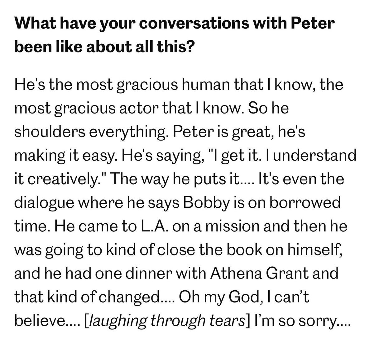 Kenny crying throughout his entire interview. Literally nobody wanted this, not even the actors. ew.com/911-bobby-deat…