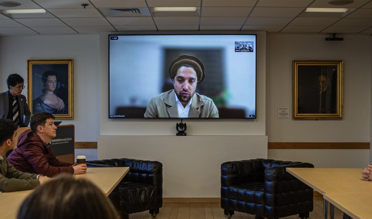 alinazary's tweet photo. I had the immense honor of speaking to a group of bright and sophisticated students at Harvard University’s @Kennedy_School yesterday. The leader of the NRF, @AhmadMassoud, delivered remarks, followed by a fireside chat during which I thoroughly outlined the aims and vision of the @NRFafg, as well as possible solutions to save Afghanistan from its dire situation and prevent regional and global calamities. It is always refreshing to engage with the leaders of tomorrow during such opportunities.

A special thank you to @realdanwang and @DanielTElkins.