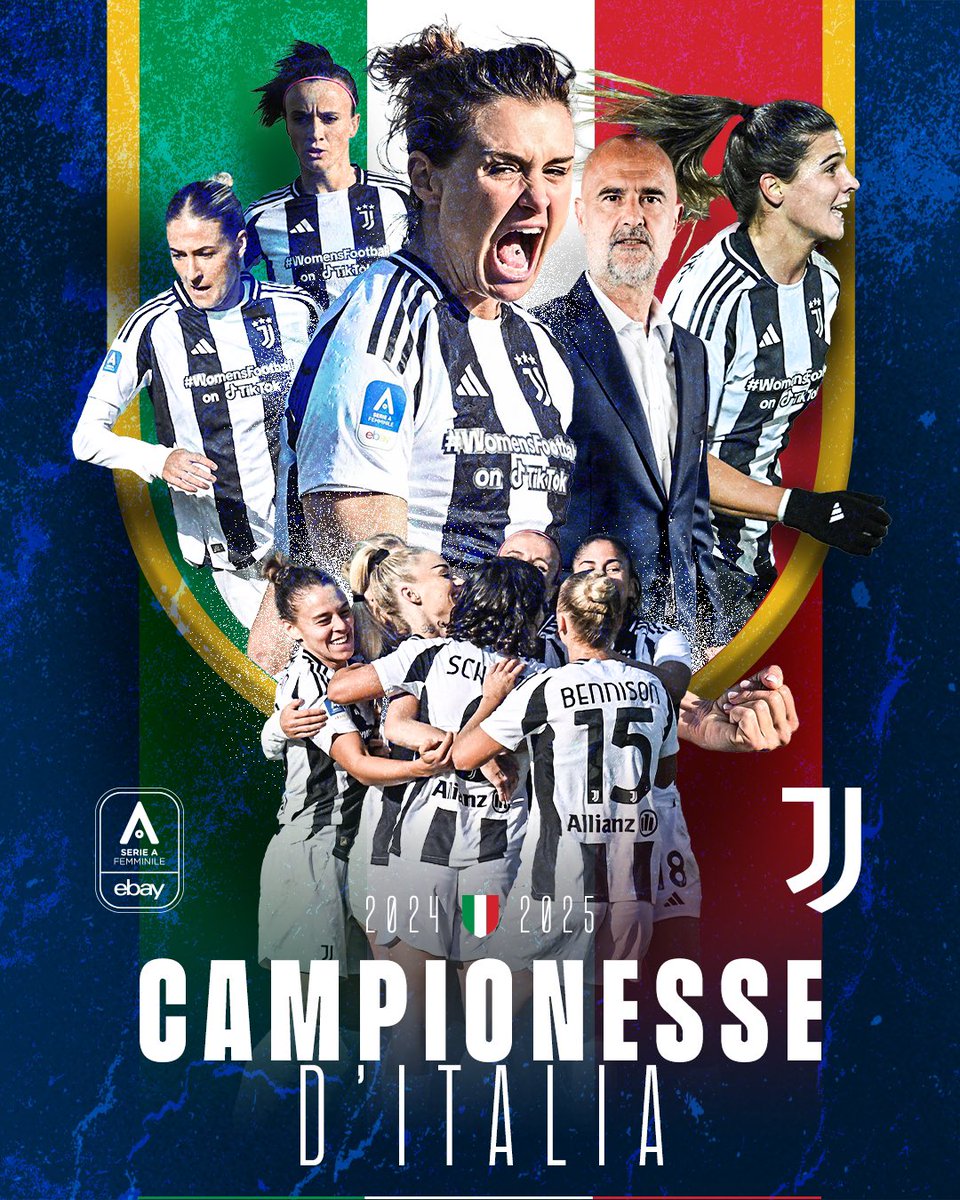 𝗦𝗢𝗡𝗢 𝗧𝗢𝗥𝗡𝗔𝗧𝗘 🇮🇹🏆

La Juventus Women vince il sesto scudetto della sua storia ⚪️⚫️

Complimenti, ragazze 👏

#SerieAfemminile eBay 🙌