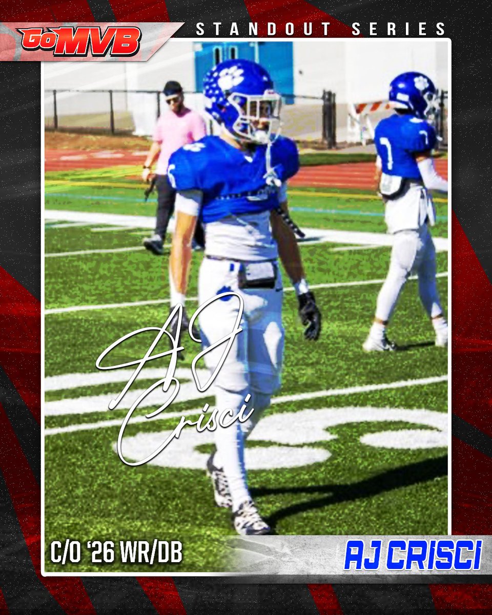 STANDOUT: AJ CRISCI
'26 WR/DB
Metuchen HS, NJ
Follow: <a href="/AJCrisci1/">AJ Crisci</a>

#gomvb #standout #athlete #hsfootball #collegerecruiting