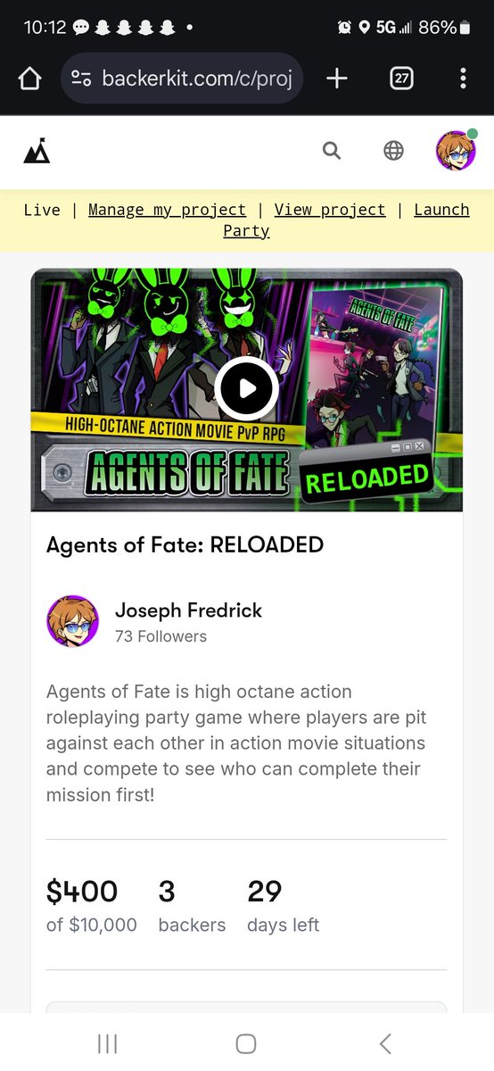 Hey! The backerkit campaign for my game Agents of Fate RELOADED is live TODAY! If you want to support me, my videos, games, anything really please consider showing it some support with either a pledge or a simple rt
⏬️
backerkit.com/c/projects/jos…
