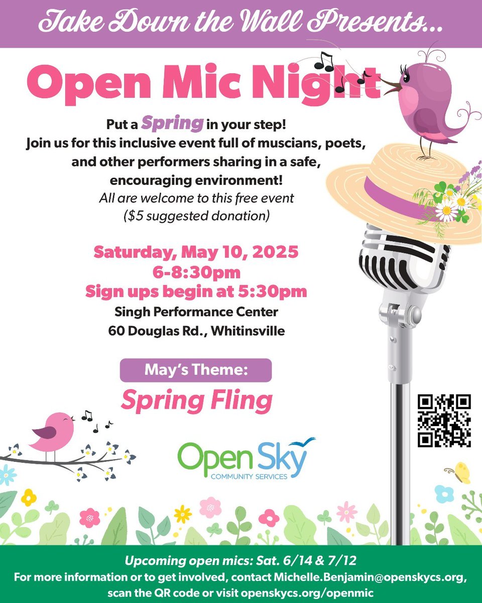 May 10th is our 3rd Anniversary and the mic is all yours! This year, we're leaning into what makes open mic magic-- your voice, your stories, your expression. Whether you are a first timer or a regular, performers of all abilities are welcome to this inclusive event.