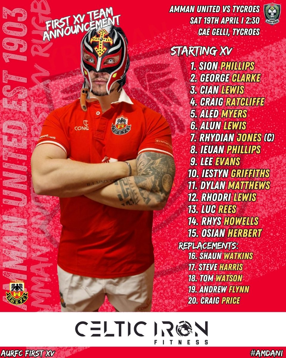 🚨TEAM NEWS!🚨

Back in action tomorrow, in our penultimate league fixture against Tycroes.

With the WRU changing the league format, we're now out of the relegation zone &amp; only need 4 points from our  2 games to guarantee survival!

Please get out and support the boys!

#amdani