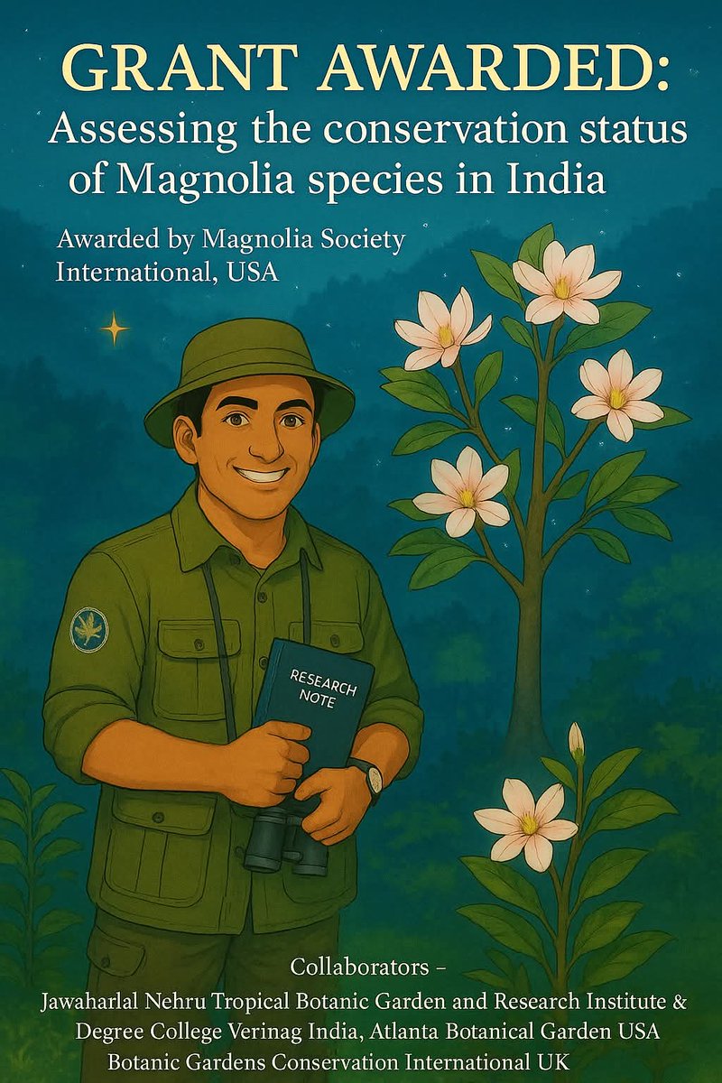 ANURAG DHYANI (@anuragdhyani) on Twitter photo Honoured to receive the Magnolia Society International Grant USA 
To study and safeguard these gentle giants of the wild <a href="/GTA_GTSG/">GlobalTreeAssessment</a> <a href="/bgci/">Botanic Gardens Conservation International</a> 🌿💫
#Magnolia #Conservation Honoured to receive the Magnolia Society International Grant USA 
To study and safeguard these gentle giants of the wild <a href="/GTA_GTSG/">GlobalTreeAssessment</a> <a href="/bgci/">Botanic Gardens Conservation International</a> 🌿💫
#Magnolia #Conservation