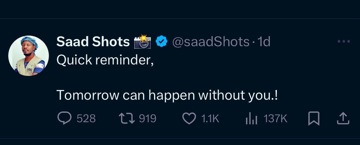 joramtweets's tweet photo. Gone too soon Saad Shots. Your light and energy will be deeply missed. Rest in Eternal Peace 🙏 https://t.co/bnppsuu9j3