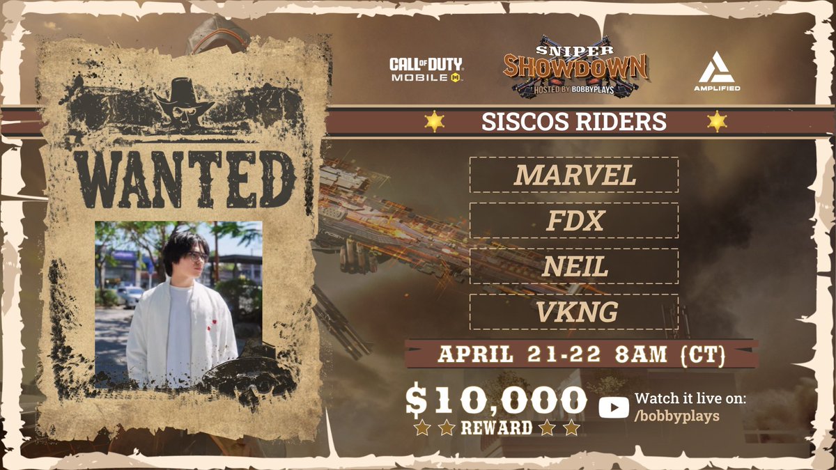 Here we go again!! Make sure to turn in April 21st &amp; April 22 to watch my team take number 1 😤

#CODMSniperShowdown #AMPd #codmobile