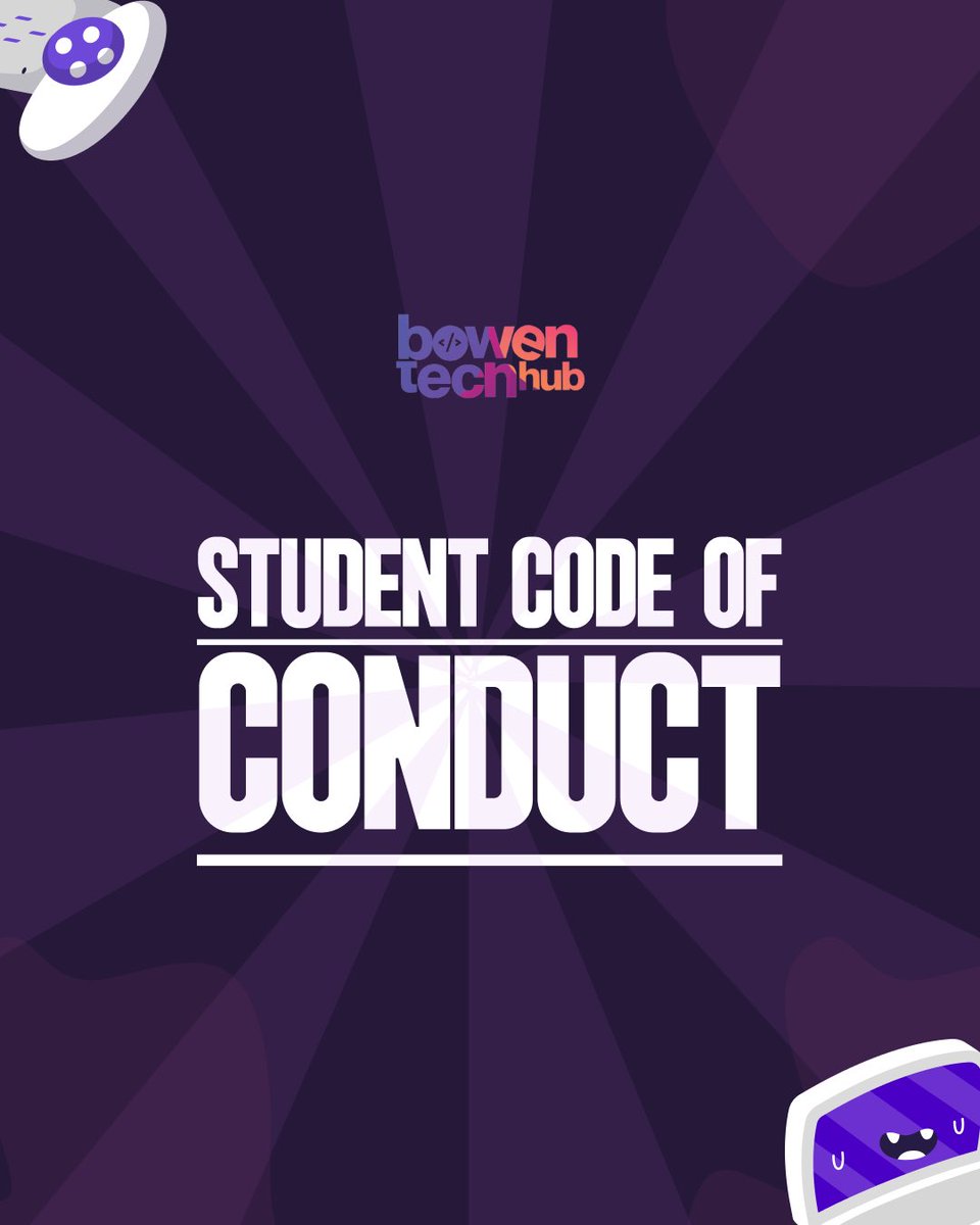 bowentechub's tweet photo. We don’t just build tech — we build culture.
Introducing the Bowen Tech Hub Student Code of Conduct:
where respect, innovation, and community come first.
Read it. Live it. Lead with it https://t.co/ejCz4XBZIi