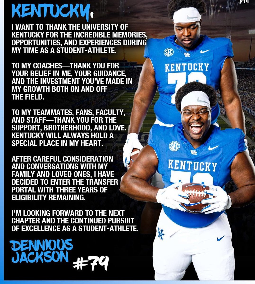 Officially in the Portal!
6'4
320lbs
3 years of eligibility 
Film here:
youtu.be/E9vUWbByM7M?si…