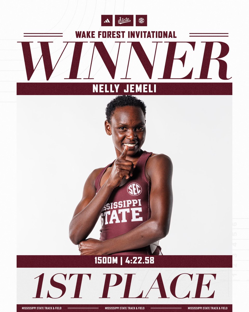 Nelly takes the 𝐖 in the women’s 1500m at the Wake Forest Invitational!🔥

#HailState🐶