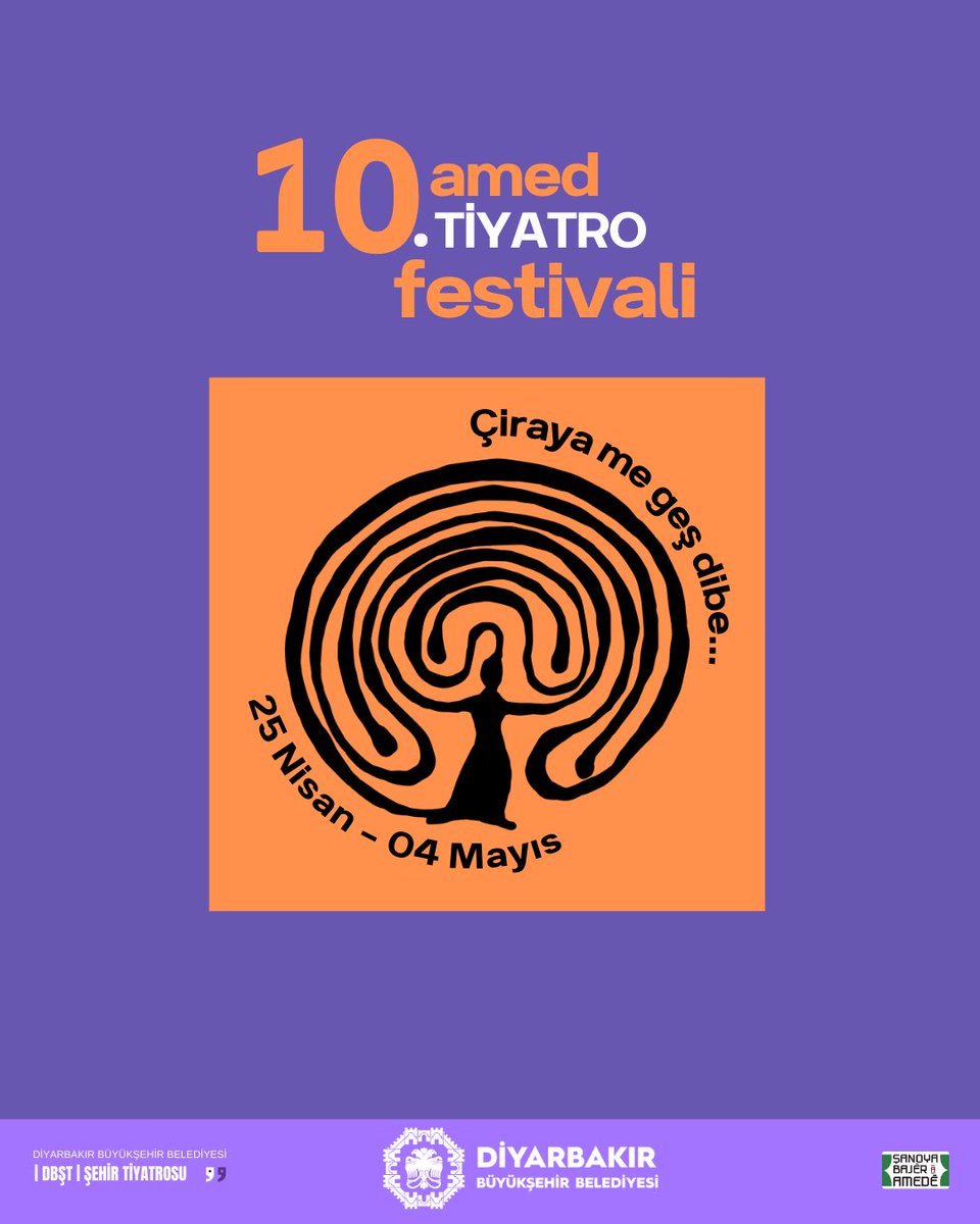 🎭 10. Festîvala Şanoyê ya Amedê dest pê dike!

📌 10’emîn Festîvala Şanoyê ya Amedê ku bi tevkariya Serokatiya Çand û Karûbarên Civakî ya Amedê tê organîzekirin, wê di navbera 25’ê Nîsanê û 4’ê Gulanê de bi we re be.