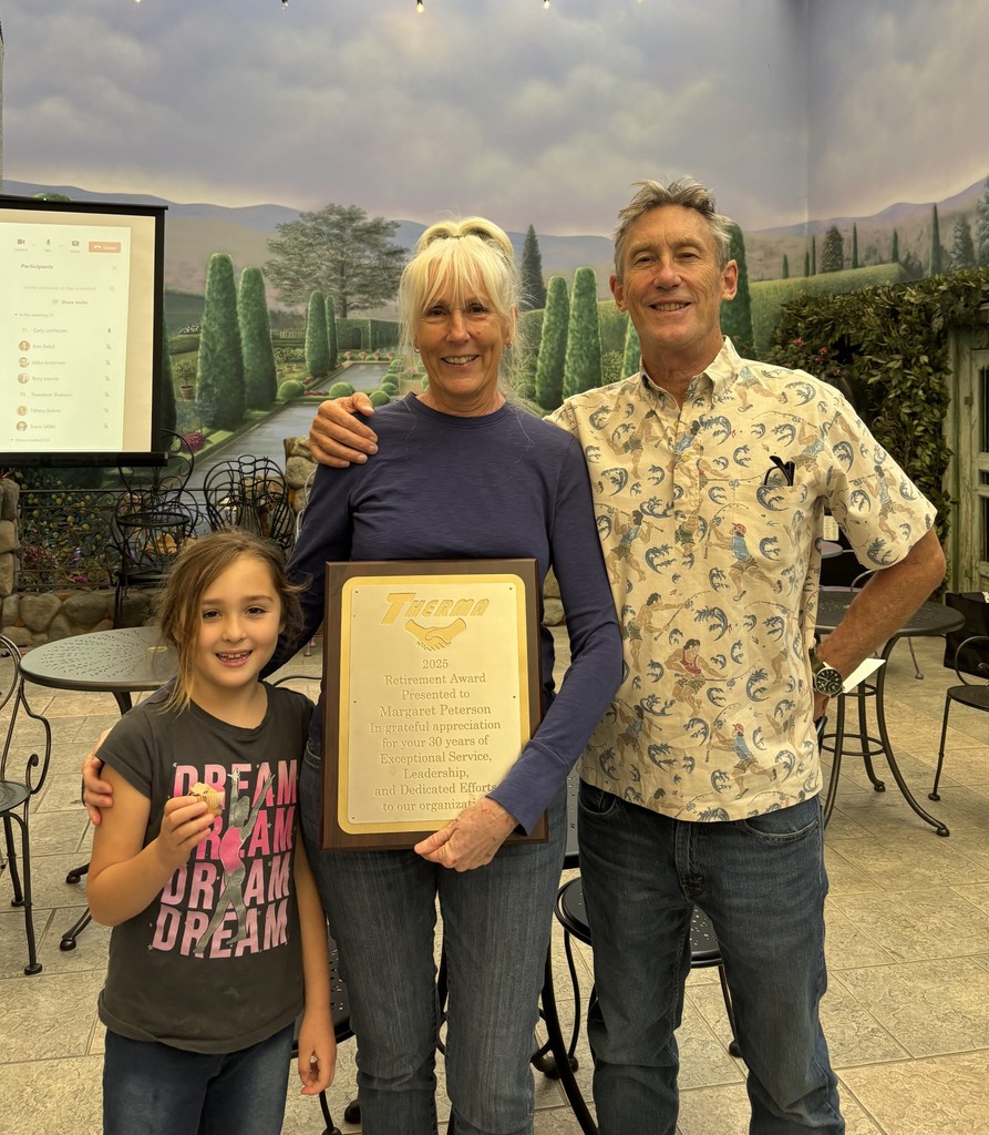 Join us in congratulating Margaret Peterson on her retirement after 30 years  with Therma! As a foundational member of the company, Margaret played a key role in building and maintaining our IT infrastructure. Wishing you all the best in this exciting new chapter!
#Thermanews