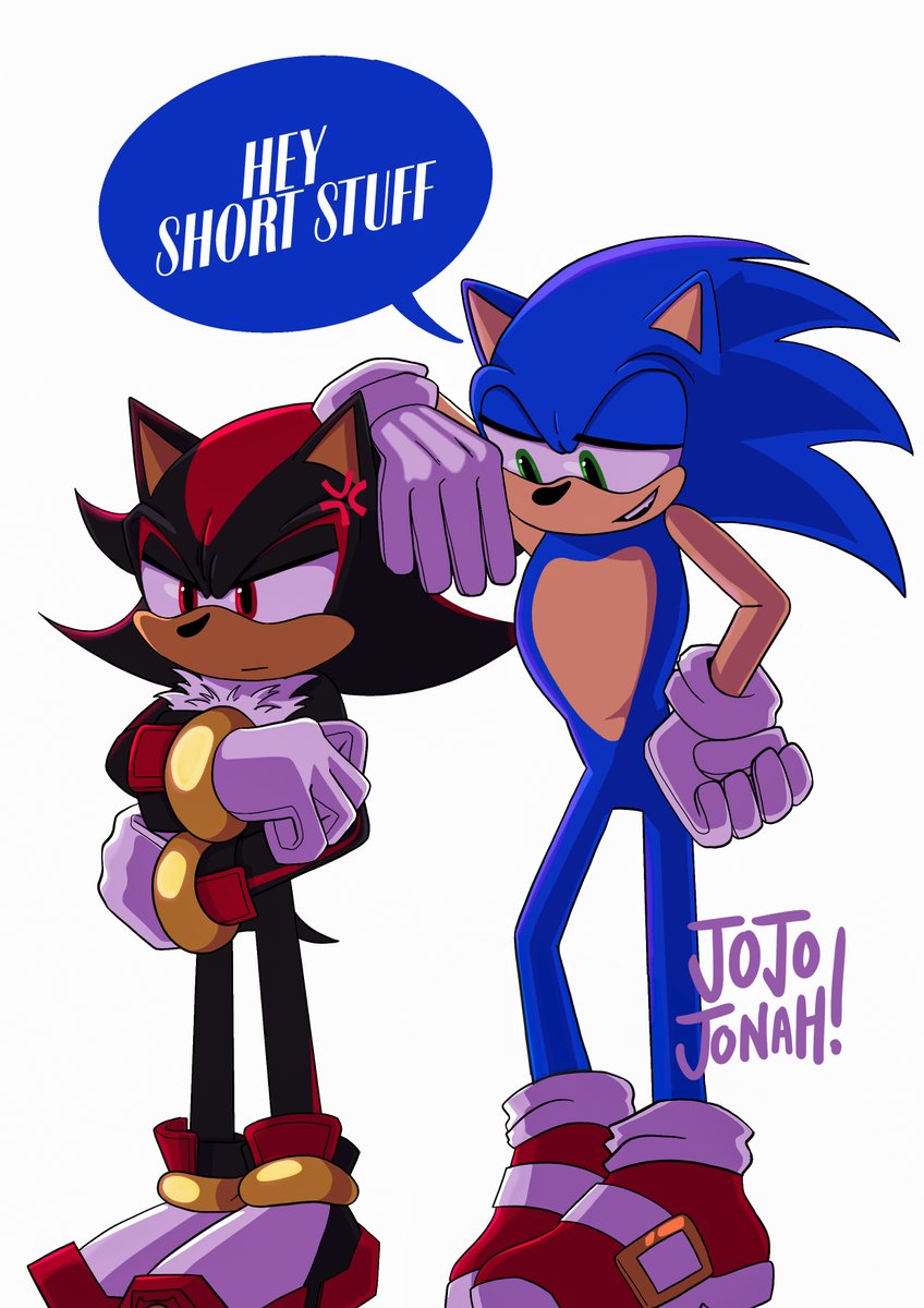 he had a growth spurt, #shadow is coping ofc, 
#sonic #sonadow