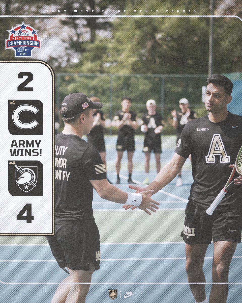 Army Men's Tennis (@armywp_mtennis) on Twitter photo MOVING ON! π«‘
Alan Ton clinches it on two in the third set to send the Black Knights to the <a href="/PatriotLeague/">Patriot League</a> semifinals!
#GoArmy MOVING ON! π«‘
Alan Ton clinches it on two in the third set to send the Black Knights to the <a href="/PatriotLeague/">Patriot League</a> semifinals!
#GoArmy