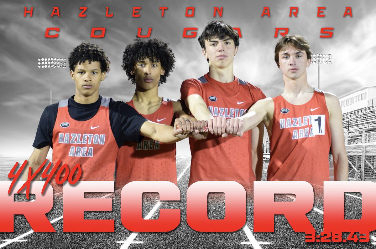 🚨NEW VARSITY RECORD🚨

Congratulations to Lizandro Rosario (SR), Nolan Paulino (JR), Franklin Ritz (SR) and Owen Pollock (SR) on breaking the 4X400 (3:28.43) record last night at the Breslin Invitational! 

hazletonareatf.com/var-records