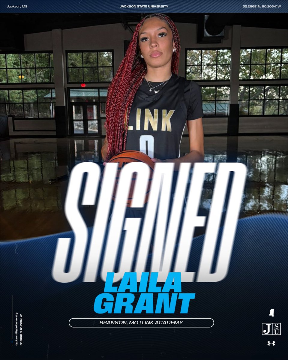 Jackson State Womenโs Basketball (@gojsutigerswbb) on Twitter photo ๐ฎ๐ผ๐ข๐ฉ๐ธ๐โ๐พ
Please help us welcome ๐๐๐ข๐ฅ๐ ๐๐ซ๐๐ง๐ญ to the Family!
A ๐๐๐ฅ๐๐ง๐ญ๐๐ forward from powerhouse Link Academy, Laila brings versatility, length, and a winning mentality to #THEEiLove ๐
Letโs get to work, Laila!
Locked in and ready! ๐ฎ๐ผ๐ข๐ฉ๐ธ๐โ๐พ
Please help us welcome ๐๐๐ข๐ฅ๐ ๐๐ซ๐๐ง๐ญ to the Family!
A ๐๐๐ฅ๐๐ง๐ญ๐๐ forward from powerhouse Link Academy, Laila brings versatility, length, and a winning mentality to #THEEiLove ๐
Letโs get to work, Laila!
Locked in and ready!