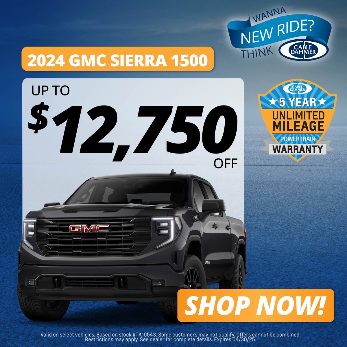 Right now at Cable Dahmer Buick GMC of Independence, you can save up to $12,750 on the 2024 GMC Sierra. 💪
Shop our inventory! ➡️ bit.ly/3ROLmfi 
#GMC #Sierra #CableDahmer #KansasCity