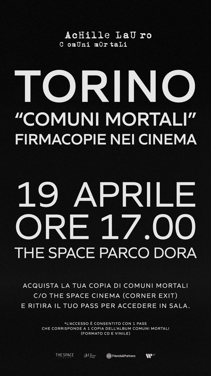 Bellezze, ci vediamo DOMANI a TORINO al The Space Parco Dora per vivere insieme “COMUNI MORTALI” 😈❤️