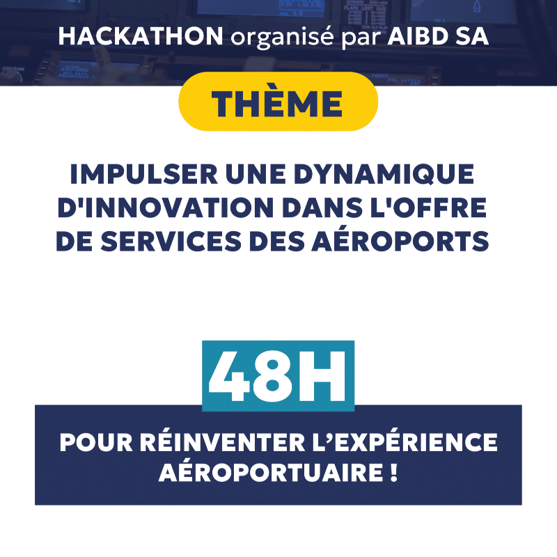 AIBDsa's tweet photo. Skytech days ! Hackathon AIBD SA
Relevez le défi de l’innovation ! 🚀

APPEL À CANDIDATURE 

THÈME : IMPULSER UNE DYNAMIQUE D'INNOVATION DANS L'OFFRE DE SERVICES DES AÉROPORTS.