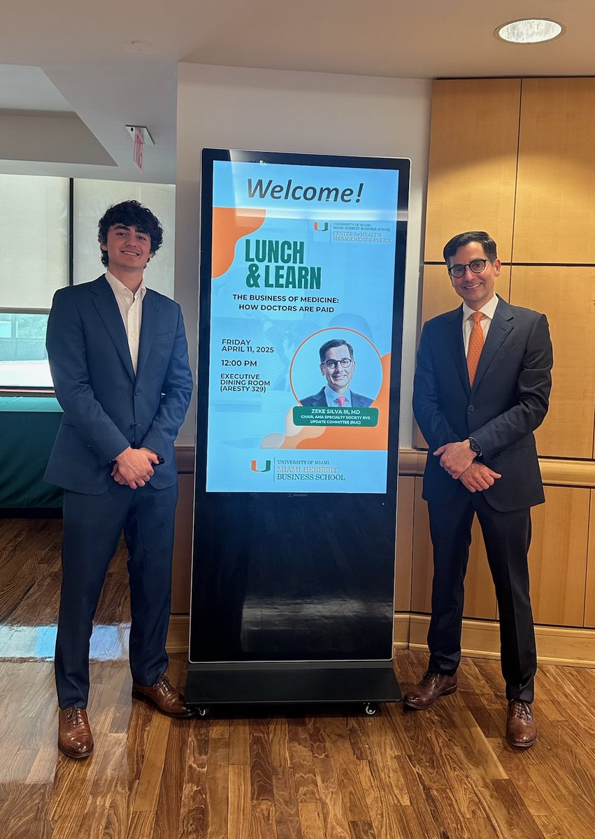Zeke Silva (@zekesilva3) on Twitter photo It's a great day when a guy can give a talk to @Miamiherbert business students with his talented undergrad son in the audience.
<a href="/univmiami/">University of Miami</a> <a href="/reh3md/">Rich Heller</a> It's a great day when a guy can give a talk to @Miamiherbert business students with his talented undergrad son in the audience.
<a href="/univmiami/">University of Miami</a> <a href="/reh3md/">Rich Heller</a>