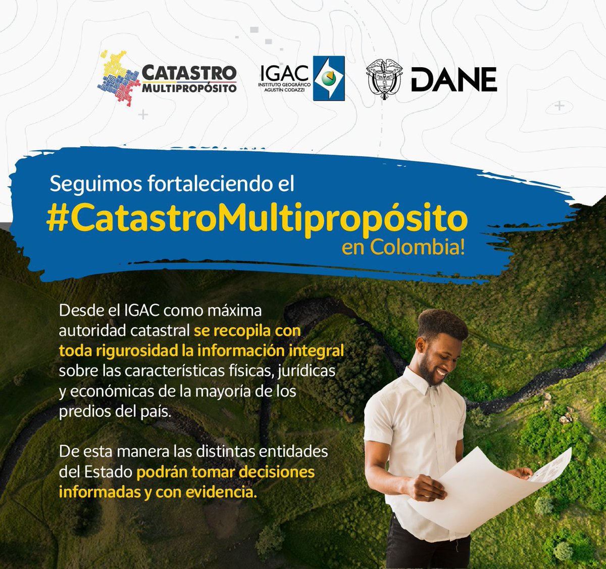 🗺️🔎 #CatastroMultipropósito, una herramienta clave para el futuro de Colombia 🇨🇴

📌 Permite al Estado conocer con precisión el uso y características de la tierra, abriendo oportunidades para:

🚇 Planificación sostenible
🌳 Protección ambiental
💰 Impulso a la inversión
