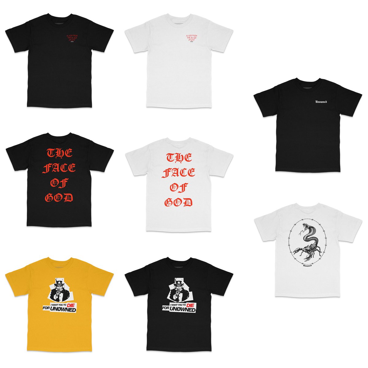 Unownedco's tweet photo. New collection will be available 4/19 at 
https://t.co/8gxLUMmRBN 12PM PST/3PM EST https://t.co/wakU1kc2um