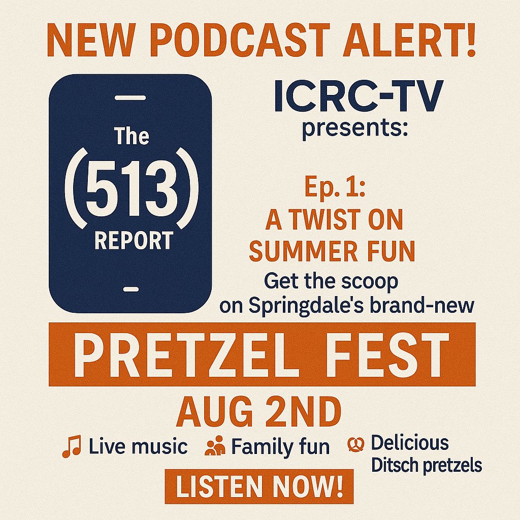 ICRCTV (@icrctv) on Twitter photo ๐๏ธ NEW PODCAST ALERT!
ICRC presents: The (513) Report ๐ง
๐ฅจ Ep. 1: A Twist on Summer Fun
Get the scoop on Springdaleโs brand-new Pretzel Fest, coming 8/2!
๐ถ Live music
๐จโ๐ฉโ๐งโ๐ฆ Family fun
๐ฅจ Delicious pretzels
๐ง Listen anywhere you get your podcasts!
#ICRCTV #PretzelFest ๐๏ธ NEW PODCAST ALERT!
ICRC presents: The (513) Report ๐ง
๐ฅจ Ep. 1: A Twist on Summer Fun
Get the scoop on Springdaleโs brand-new Pretzel Fest, coming 8/2!
๐ถ Live music
๐จโ๐ฉโ๐งโ๐ฆ Family fun
๐ฅจ Delicious pretzels
๐ง Listen anywhere you get your podcasts!
#ICRCTV #PretzelFest