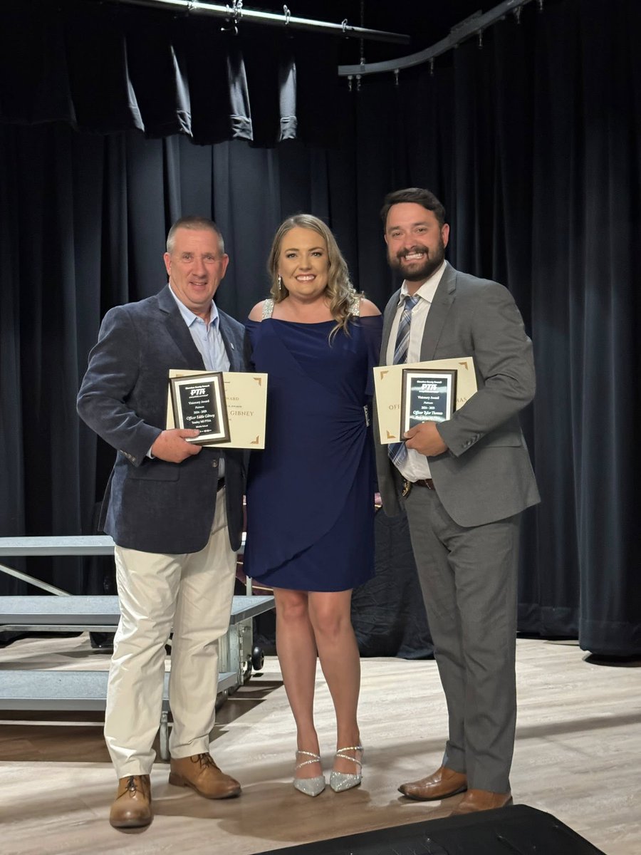 ccspdga's tweet image. Officer Tyler Thomas and Officer Eddie Gibney attended the Georgia PTA District 13 Spring Conference Award ceremony last night. Help us congratulate them both for receiving the Visionary Award for River Ridge HS and Teasley MS.