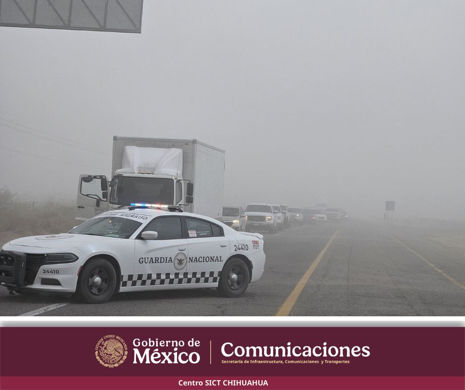 Se cierra a la circulación carretera #Chihuahua-#Juárez debido a la nula visibilidad por tolvaneras. #Precaución al conducir #CUU #ViernesSanto