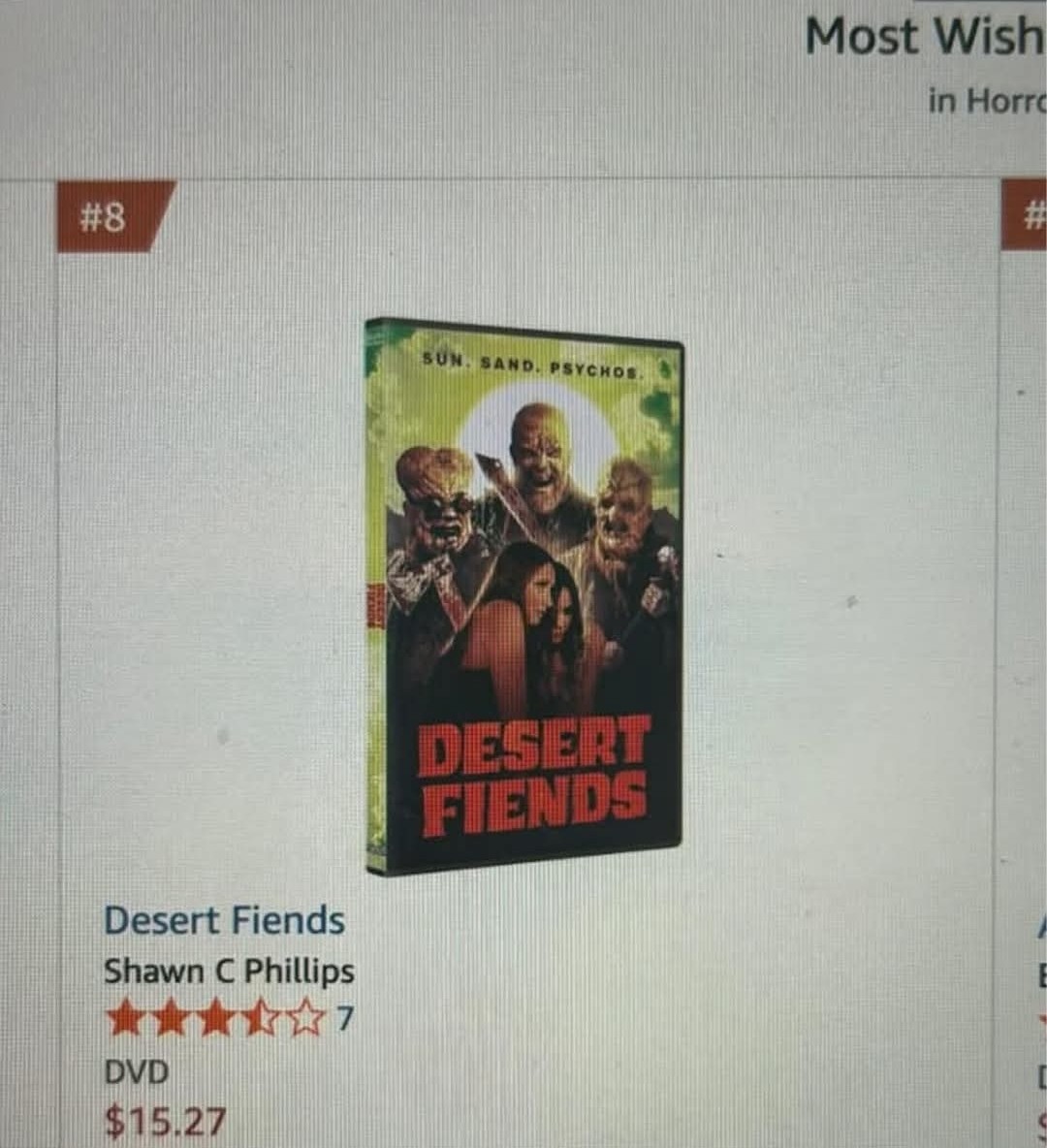 My film #desertfiends is currently number 8 in horror films worldwide! 😮