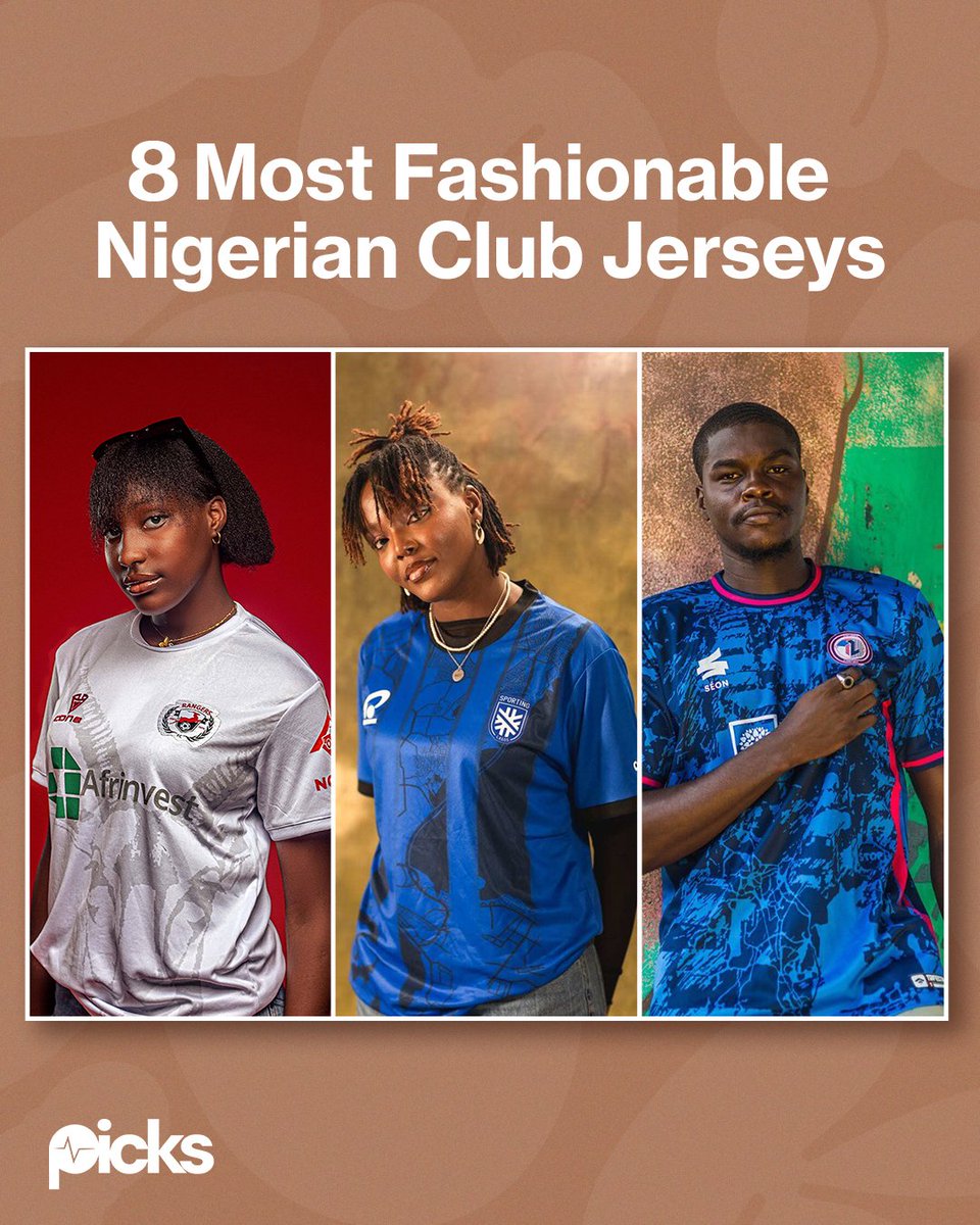 pulsepicksng's tweet photo. This year, Nigerian football clubs have turned up the heat.

We now see 9ja team jerseys with appealing designs sitting pretty on the shoulders of superstars. ❤️‍🔥

These 8 club jerseys are now part of streetwear culture, and it's about time you styled them. ⚽️🇳🇬

#PulsePicks https://t.co/zjIY3oQRKJ