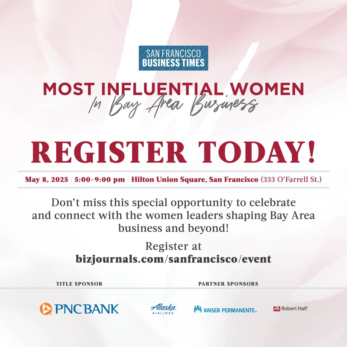 Bay Area Council (@bayareacouncil) on Twitter photo Join <a href="/SFBusinessTimes/">San Francisco Business Times</a> for an inspiring celebration honoring the Most Influential Women in Bay Area Business.
🔗 bizjournals.com/sanfrancisco/e…
This event brings together trailblazing women to share their wisdom on leadership, community service, mentorship, and the incredible impact Join <a href="/SFBusinessTimes/">San Francisco Business Times</a> for an inspiring celebration honoring the Most Influential Women in Bay Area Business.
🔗 bizjournals.com/sanfrancisco/e…
This event brings together trailblazing women to share their wisdom on leadership, community service, mentorship, and the incredible impact