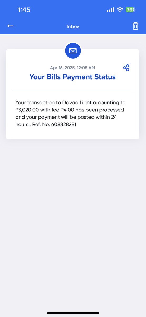 IamCheNeth's tweet photo. @davao_light Hello, can this channel help me verify a payment I made via GCash on April 16? It still hasn’t reflected in my account, and my balance is still showing as unpaid as of today. https://t.co/gKpRD8vsdS